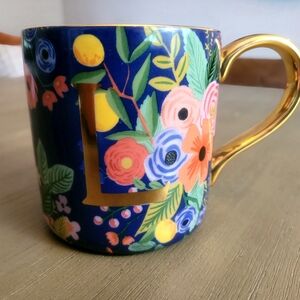 Anthropologie Blue and Gold Coffee & Tea Accessories